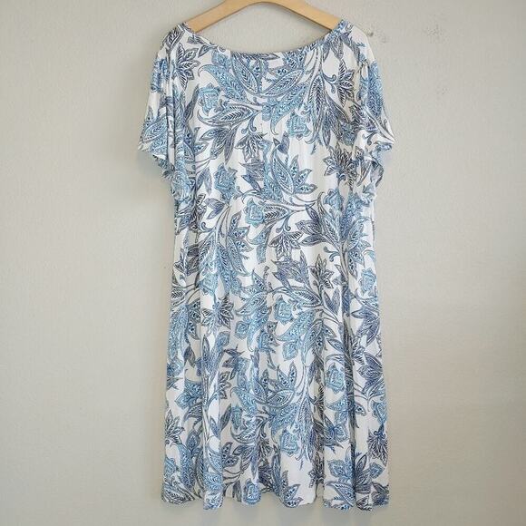 Joie Floral Paisley Print Short Sleeve Dress Plus Size 2XL - Picture 7 of 8